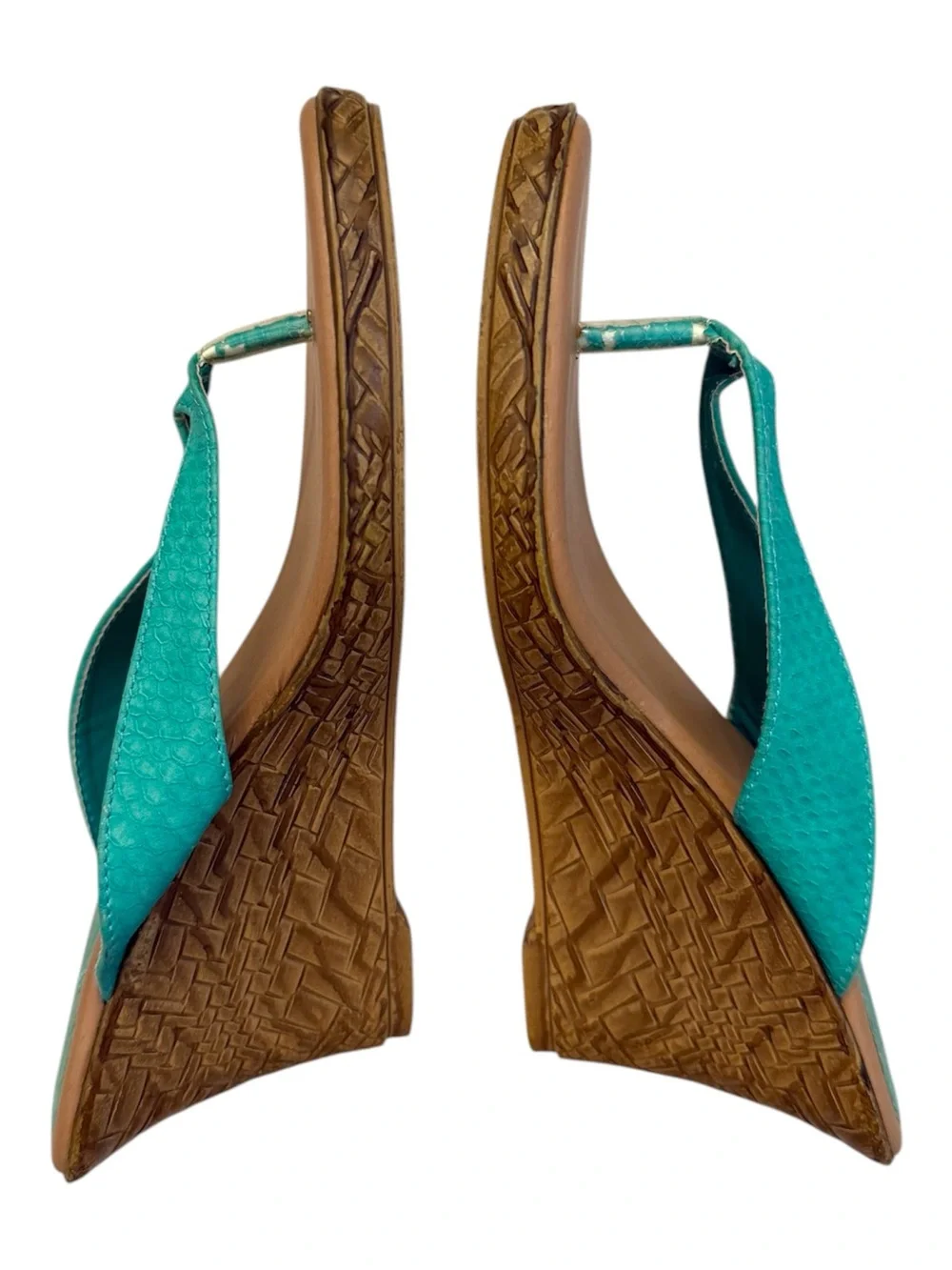 385 Fifth Turquoise Wedge Flip-Flop Sandals